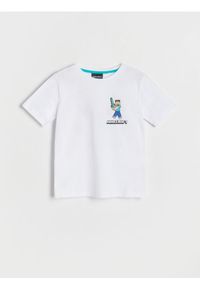 Reserved - T-shirt oversize Minecraft - biały. Kolor: biały. Materiał: dzianina, bawełna #1