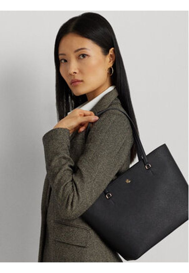 Lauren Ralph Lauren Torebka 431924351001 Czarny. Kolor: czarny. Materiał: skórzane