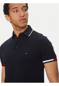 TOMMY HILFIGER - Tommy Hilfiger Polo Flag Cuff MW0MW38458 Granatowy Slim Fit. Typ kołnierza: polo. Kolor: niebieski. Materiał: bawełna #4