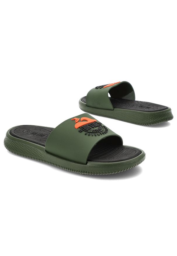 Big-Star - Zielone Klapki Big Star Plażowe Obuwie Dla Mężczyzn. Okazja: na plażę. Kolor: zielony. Sezon: lato. Styl: sportowy, wakacyjny