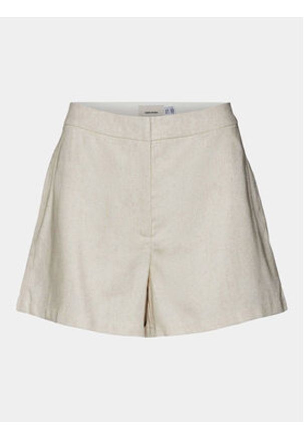 Vero Moda Szorty materiałowe Florence 10306692 Écru Regular Fit. Kolor: kremowy. Materiał: syntetyk, wiskoza