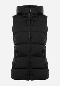 Born2be - Czarna Kamizelka Pikowana z Kapturem Destica. Typ kołnierza: kaptur. Kolor: czarny. Materiał: materiał. Długość rękawa: bez rękawów. Sezon: jesień, wiosna. Styl: klasyczny #5