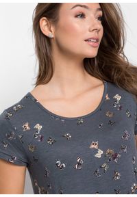 bonprix - T-shirt w motyle. Kolor: szary. Długość rękawa: krótki rękaw. Długość: krótkie #3