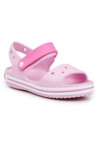 Sandały Crocs Crocband Sandal Kids 12856-6GD różowe. Zapięcie: rzepy. Kolor: różowy. Materiał: materiał, syntetyk