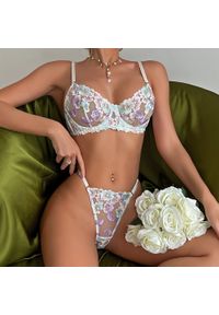 Intica - Komplet bielizny z koronkowym biustonoszem i haftowanymi miseczkami Roosmarij. Kolor: wielokolorowy. Materiał: koronka. Wzór: haft #8