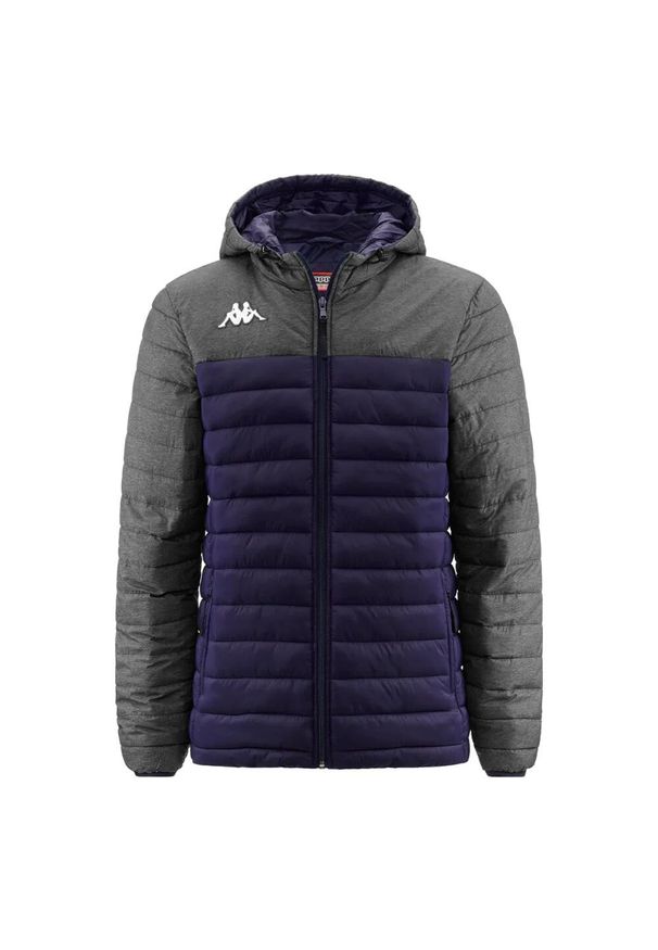 Kurtka puchowa Kappa Lamezio. Kolor: szary, niebieski, wielokolorowy. Materiał: puch. Sezon: zima. Styl: sportowy