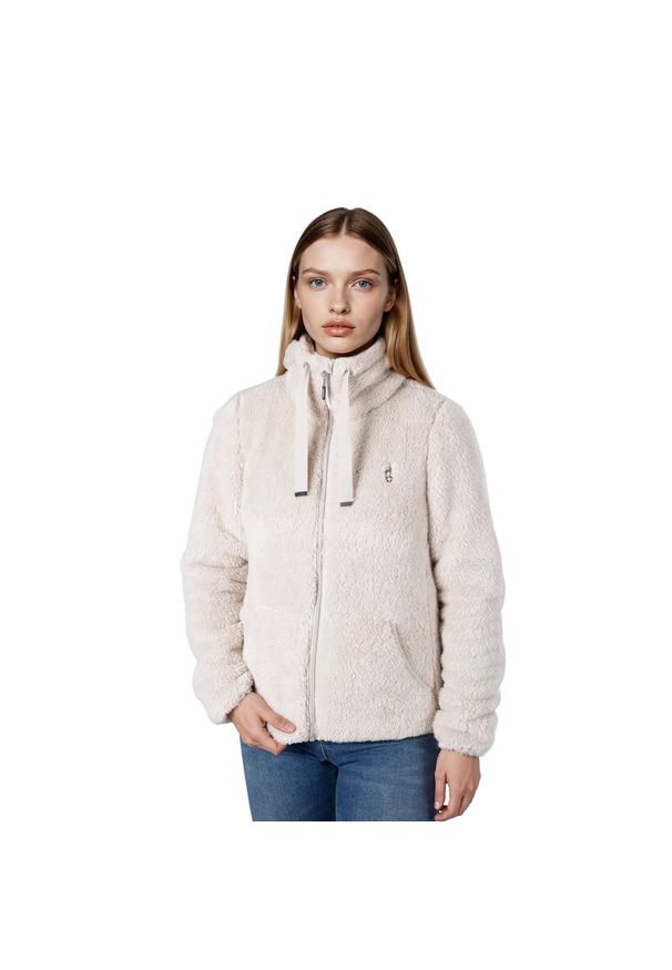 Aulp - Bluza polarowa damska AULP VISHA ciepła rozpinana ze stójką. Typ kołnierza: kołnierzyk stójkowy. Kolor: beżowy. Materiał: polar