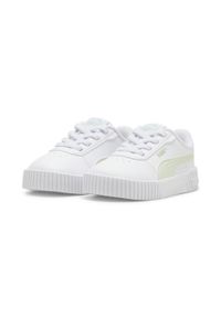 Puma - Niemowlęce sneakersy Carina 2.0 AC PUMA White Green Illusion Pure. Kolor: biały, wielokolorowy, zielony