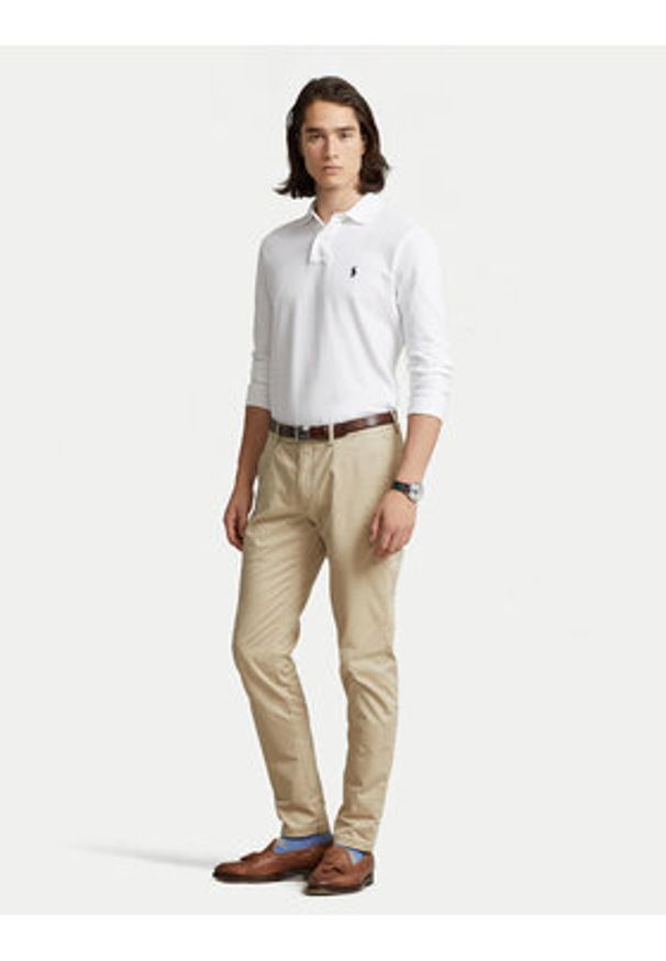 Polo Ralph Lauren Polo 710680790001 Biały Custom Slim Fit. Typ kołnierza: polo. Kolor: biały. Materiał: bawełna