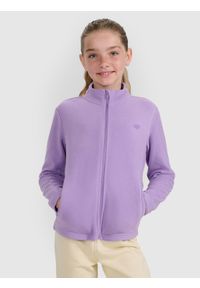 4f - 4F Polar ze stójką slim dziewczęcy - fioletowy 122 (6-7 lat). Typ kołnierza: kołnierzyk stójkowy. Kolor: fioletowy. Materiał: polar. Wzór: gładki. Sezon: lato. Sport: narciarstwo, turystyka piesza, wspinaczka, snowboard #1