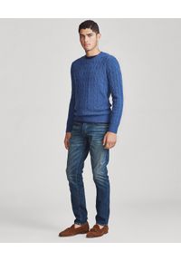 Ralph Lauren - RALPH LAUREN - Niebieski sweter z kaszmiru. Typ kołnierza: polo. Kolor: niebieski. Materiał: kaszmir #3