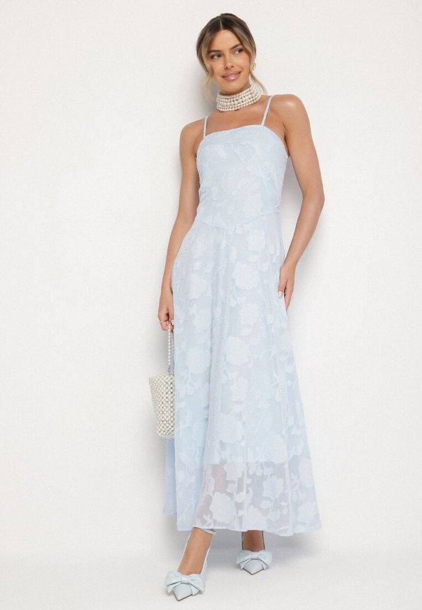 Born2be - Jasnoniebieska Rozkloszowana Sukienka Vices z Gorsetowym Wiązaniem Fenosella. Okazja: na imprezę. Typ kołnierza: dekolt gorset. Kolor: niebieski. Długość rękawa: na ramiączkach. Sezon: lato. Typ sukienki: gorsetowe. Styl: elegancki