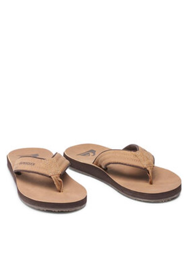 Quiksilver Japonki AQYL100623 Brązowy. Kolor: brązowy. Materiał: skóra