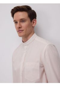 Reserved - Koszula regular z bawełny egipskiej - pastelowy róż. Kolor: różowy. Materiał: bawełna