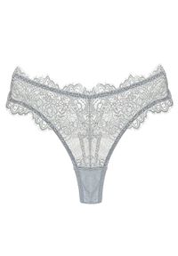 Intica - Stringi koronkowe z ozdobną gumką Lebbie. Kolor: szary. Materiał: koronka. Wzór: koronka