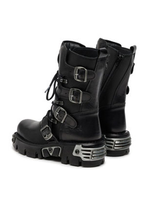 NEW ROCK Glany M-373LUNA-S1 Czarny. Kolor: czarny. Materiał: skóra. Styl: rockowy