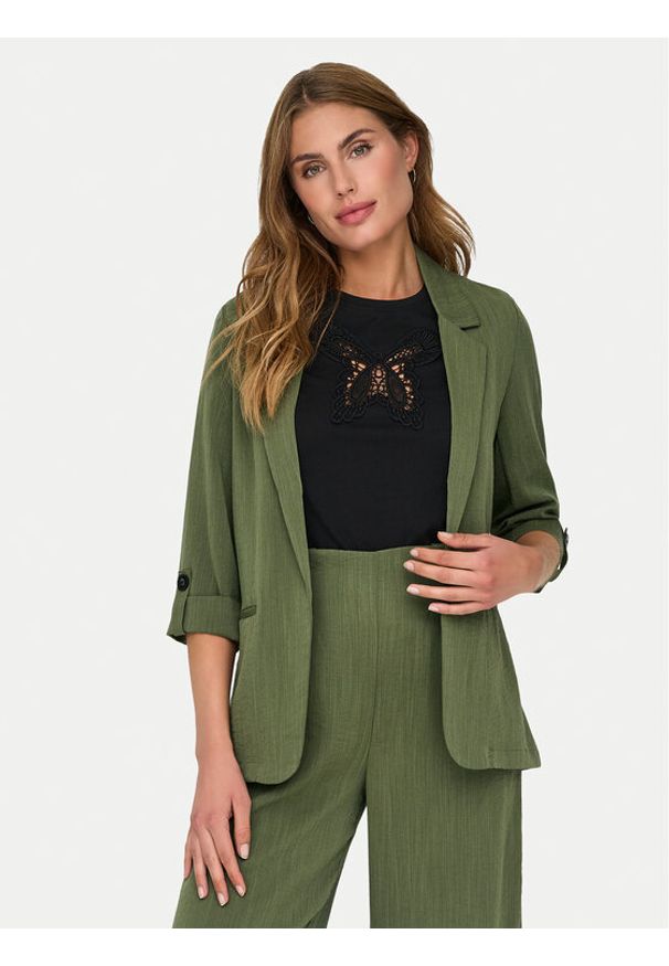 only - ONLY Marynarka Marsa 15308084 Zielony Loose Fit. Kolor: zielony. Materiał: wiskoza, syntetyk