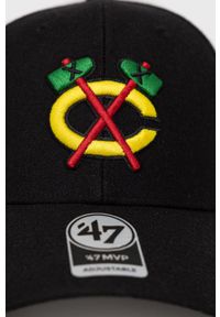 47 Brand - 47brand czapka z domieszką wełny Chciago Blackshawks kolor czarny z aplikacją. Kolor: czarny. Materiał: wełna. Wzór: aplikacja #3