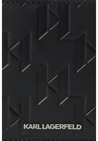 Karl Lagerfeld - KARL LAGERFELD Czarny portfel skórzany Loom Bifold. Kolor: czarny. Materiał: skóra #5
