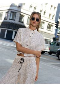 Reserved - Koszula w groszki - złamana biel. Materiał: wiskoza. Wzór: grochy #1