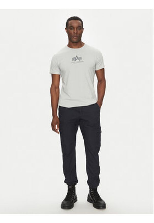 Alpha Industries T-Shirt Basic 118533 Szary Regular Fit. Kolor: szary. Materiał: bawełna