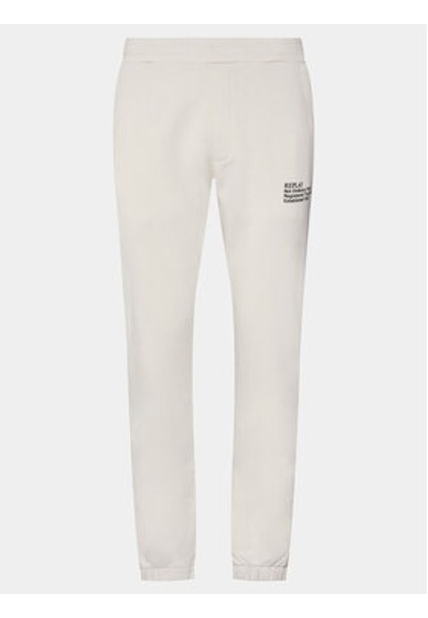 Replay Spodnie dresowe M9993.000.23650P Beżowy Regular Fit. Kolor: beżowy. Materiał: bawełna