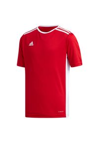 Adidas - Koszulka piłkarska dla dzieci adidas Entrada 18 Jr CF1050. Materiał: materiał, poliester, skóra, dzianina. Technologia: ClimaLite (Adidas). Wzór: paski, ze splotem. Sport: piłka nożna #1
