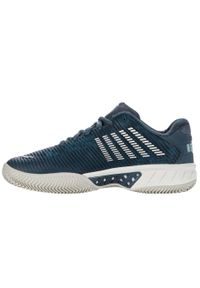 Buty do tenisa męskie K-Swiss Hypercourt Express 2 Hb. Zapięcie: sznurówki. Kolor: wielokolorowy, niebieski, szary. Materiał: materiał, syntetyk, tkanina. Szerokość cholewki: normalna. Sport: tenis