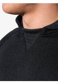 Ombre Clothing - Bluza męska z kapturem B1085 - czarna - L. Typ kołnierza: kaptur. Kolor: czarny. Materiał: poliester, bawełna #4