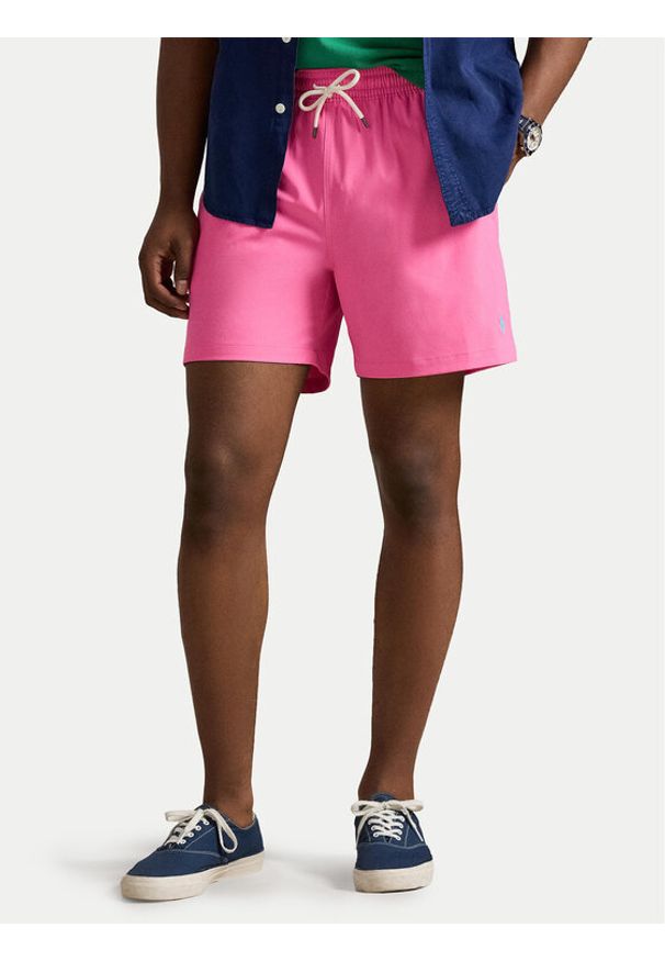 Polo Ralph Lauren Szorty kąpielowe 710957782506 Różowy Classic Fit. Kolor: różowy. Materiał: syntetyk