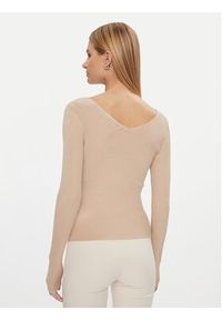 only - ONLY Sweter 15302350 Beżowy Regular Fit. Kolor: beżowy. Materiał: wiskoza