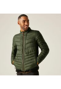 Regatta - Kurtka męska hybrydowa Leedre. Kolor: czarny, zielony, brązowy, wielokolorowy. Materiał: puch, syntetyk. Sport: turystyka piesza #1