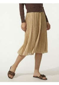 Sinsay - Plisowana spódnica midi - beżowy. Kolor: beżowy #1