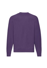 FRUIT OF THE LOOM - Męska Klasyczna Bluza Raglanowa. Kolor: fioletowy. Długość rękawa: raglanowy rękaw
