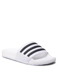 Adidas - Klapki adidas adilette Boost FY8155 Cloud White/Core Black/Cloud White. Kolor: biały. Materiał: skóra #1