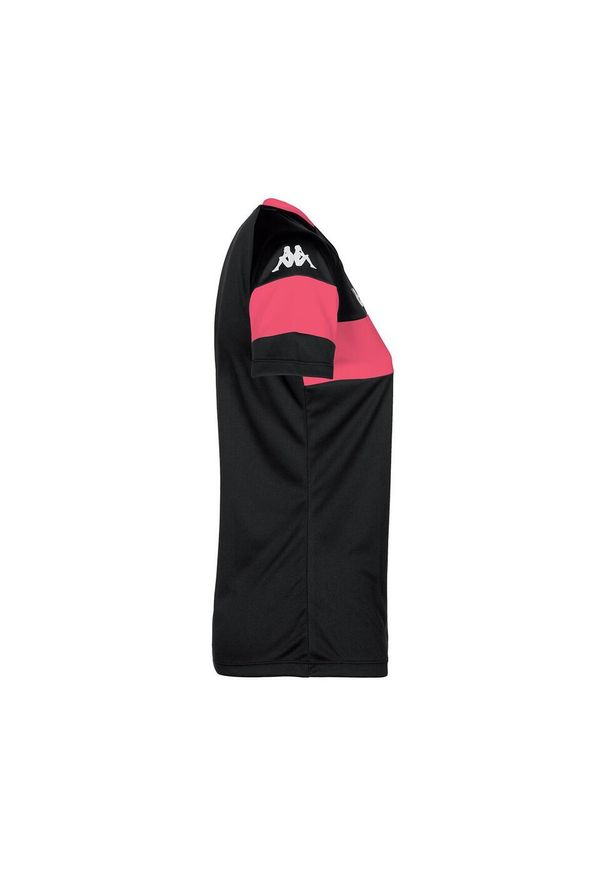 Damski jersey Kappa Dareta. Kolor: czarny, różowy, wielokolorowy. Materiał: jersey. Sport: fitness, piłka nożna