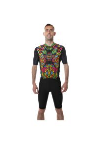 C-LAB - Koszulka rowerowa męska Ottima Polynesia. Kolor: czarny, zielony, czerwony, wielokolorowy. Długość rękawa: krótki rękaw. Długość: krótkie. Sport: kolarstwo #1