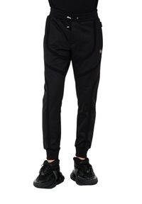 Philipp Plein - PHILIPP PLEIN Czarne męskie spodnie dresowe Jogging Trousers Basic, Rozmiar XXL. Kolor: czarny. Materiał: dresówka. Sport: bieganie #6