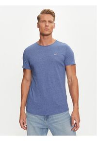 Tommy Jeans T-Shirt Jaspe DM0DM09586 Niebieski Slim Fit. Kolor: niebieski. Materiał: syntetyk