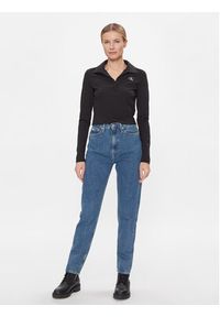 Calvin Klein Jeans Bluzka Polo Collar Milano Regular Top J20J222556 Czarny Regular Fit. Typ kołnierza: polo. Kolor: czarny. Materiał: wiskoza, syntetyk #4