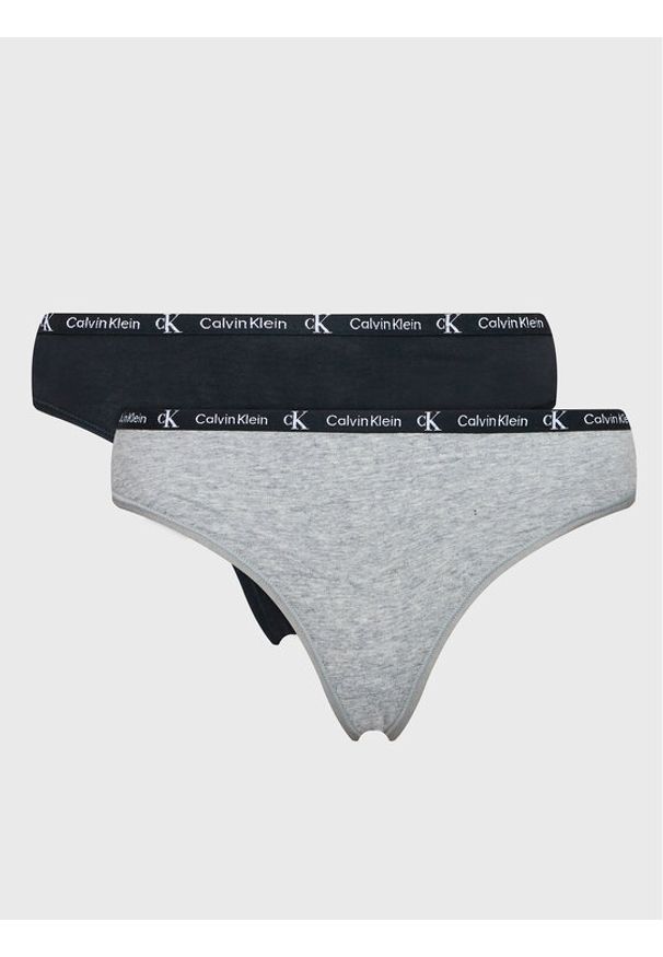 Calvin Klein Underwear Komplet stringów 000QD3990E Kolorowy. Materiał: bawełna. Wzór: kolorowy