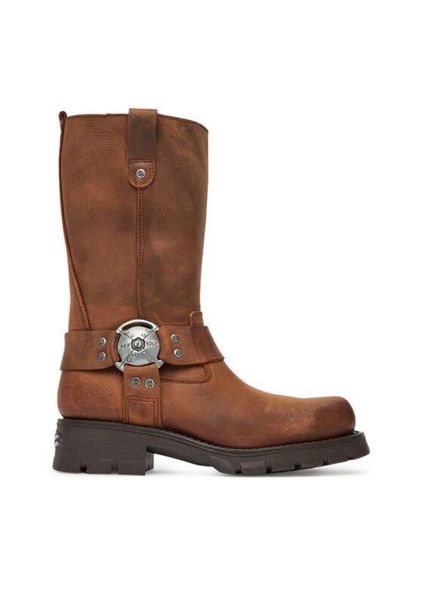 NEW ROCK Kozaki M-7610-C2 Brązowy. Kolor: brązowy. Materiał: skóra. Styl: rockowy