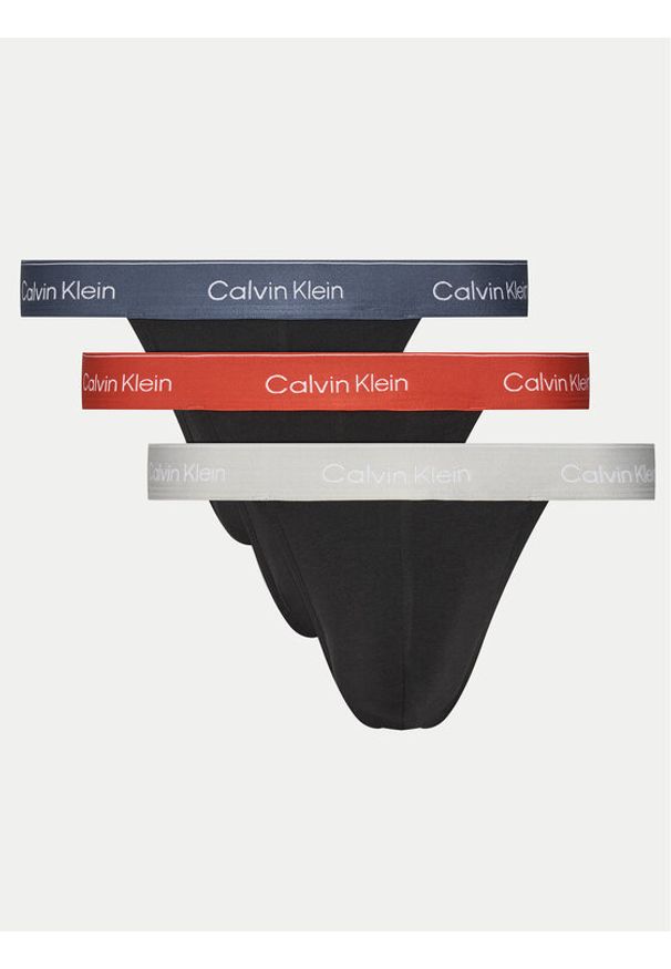 Calvin Klein Underwear Komplet 3 par stringów LV00NB4386 Czarny. Kolor: czarny. Materiał: bawełna