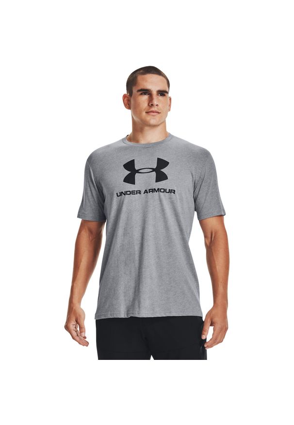 Under Armour Sportstyle Logo Tee, męski t-shirt. Kolor: szary. Materiał: poliester, bawełna. Sport: joga i pilates