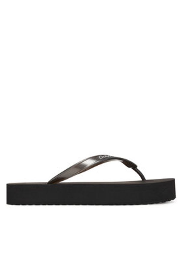 Calvin Klein Japonki Flatform Flip Flop Met Tpu HW0HW03120 Czarny. Kolor: czarny. Materiał: syntetyk