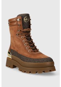MICHAEL Michael Kors worek Rowan kolor brązowy na platformie 40F3RWFE6S. Nosek buta: okrągły. Zapięcie: sznurówki. Kolor: brązowy. Materiał: skóra, guma. Obcas: na platformie. Styl: klasyczny #5
