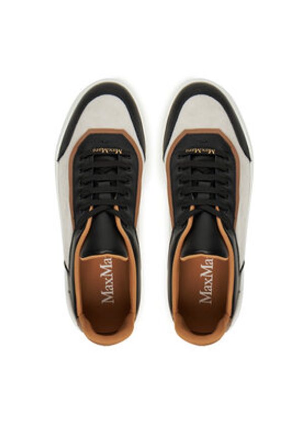 Max Mara Sneakersy Maxi 2524766071650 Écru. Kolor: beżowy. Materiał: zamsz, skóra