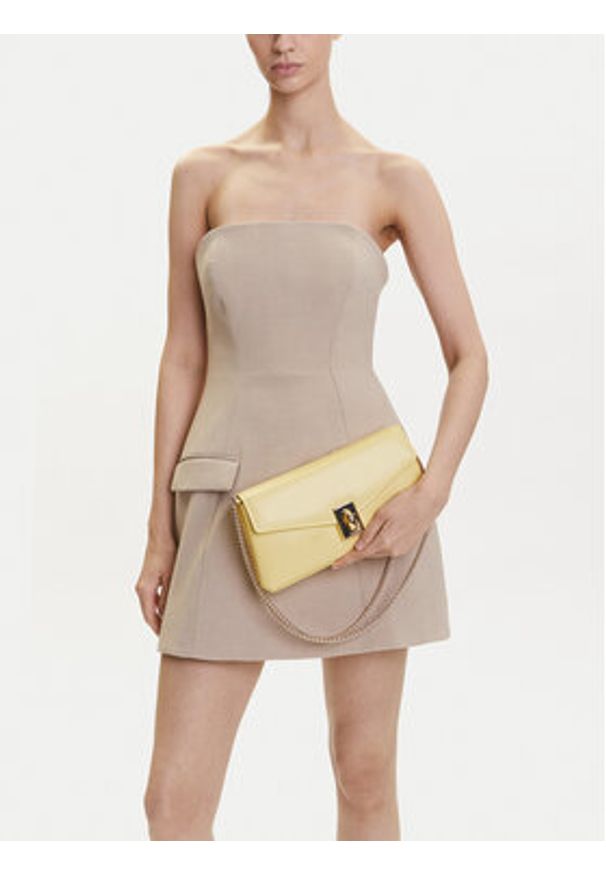 Furla Torebka Meridiana WB01517 BX3227 3684S Żółty. Kolor: żółty. Materiał: skórzane