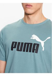 Puma T-Shirt Essentials+ 2 Col Logo 586759 Zielony Regular Fit. Kolor: zielony. Materiał: bawełna