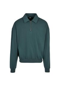 Urban Classics - Męski Sweter Oversize Z Kołnierzem. Kolor: zielony #1